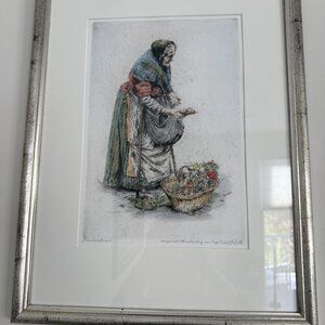 Two Colored Etchings by famouns german artist Paul Geissler